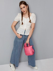 MAX Casual Embroidered Women White Top