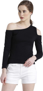 TEXCO Casual Full Sleeve Solid Women Black Top
