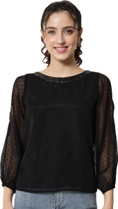 ALL WAYS YOU Casual Solid Women Gold Top