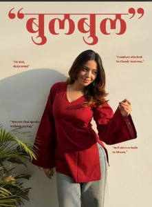 hbkart Casual Solid Women Maroon Top