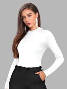 Dream Beauty Fashion Casual Full Sleeve Solid Women White Top