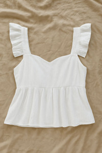HouseOfCommon Party Solid Women White Top