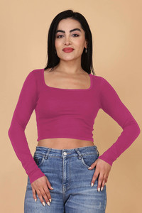 Fasska Casual Solid Women Pink Top