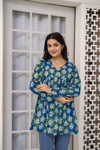 METRONAUT Casual Printed Women Green Top