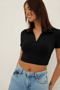 AUSK Casual Self Design Women Black Top