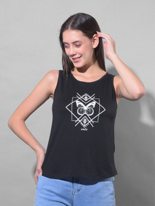 Dollar Casual Printed, Graphic Print Women Black Top
