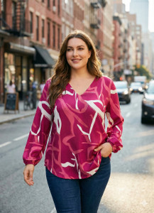 JKLWearable Formal Printed Women Pink Top