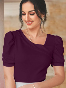 Dream Beauty Fashion Casual Solid Women Purple Top