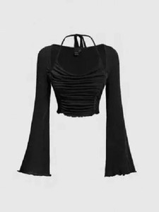Tories Casual Solid Women Black Top