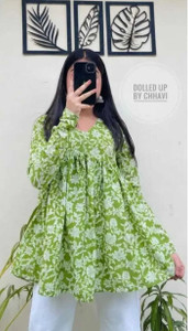 SAMOD Casual Printed Women Green Top