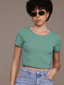 Roadster Casual Solid Women Green Top