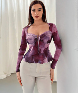 TANDUL Casual Printed Women Purple Top