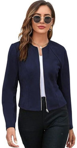Leriya Fashion Casual Solid Women Blue Top