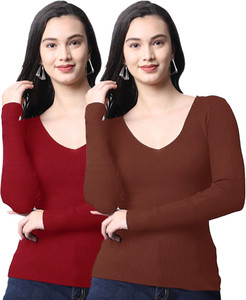 MOLASUS Casual Solid Women Multicolor Top