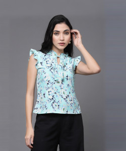 Oomph! Casual Printed Women Light Green Top
