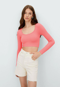 Redamancii Casual Self Design Women Pink Top