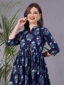 The Swagg Casual Printed Women Dark Blue Top