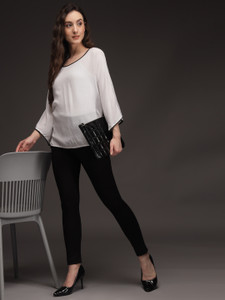 Emeros Casual Solid Women White Top