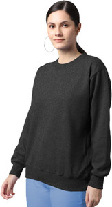 THE BLAZZE Casual Solid Women Grey Top