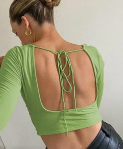 RENIVALUK MODES Casual Solid Women Green Top