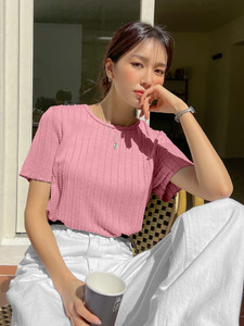 tophub Casual Self Design Women Pink Top