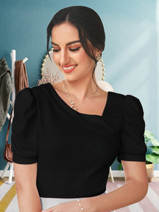 Dream Beauty Fashion Casual Solid Women Black Top