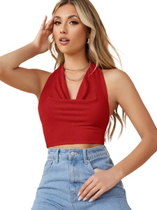Vveshh Casual Solid Women Red Top