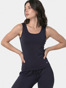Enamor Casual Solid Women Blue Top