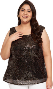 wild U Party Embellished Women Black Top