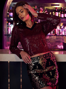 ATHENA Party Embellished Women Multicolor Top
