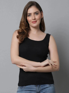 KEX Casual Solid Women Black Top