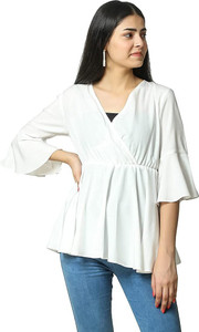 indaisy Casual Solid Women Blue Top