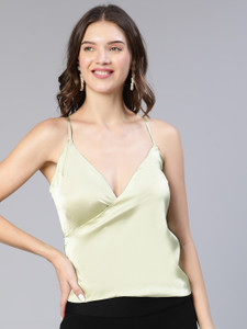 OXOLLOXO Casual Solid Women Green Top