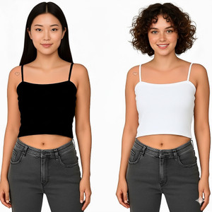 SriSaras Casual Solid Women Black, White Top