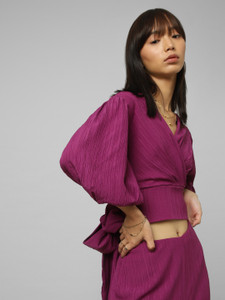 ONLY Casual Solid Women Purple Top