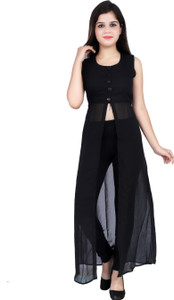 Verity Casual Sleeveless Solid Women Black Top