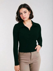 KOTTY Casual Solid Women Green Top