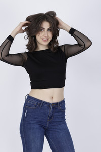 DUDSTUCKER Party Self Design Women Black Top