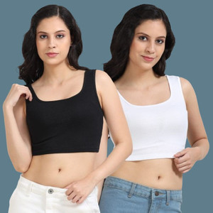 Chroma Style Casual Solid Women White, Black Top