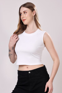 London Hills Casual Solid Women White Top