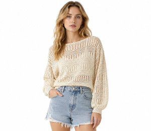 CRAMPLE Casual Self Design Women Beige Top