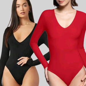 ZEROZABAR Casual Solid Women Black, Red Top