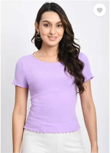 ShriRamGarment Casual Solid Women Purple Top