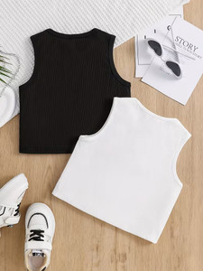 Preeo Casual Solid Women Black, White Top