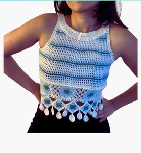 Classy Creation Beach Wear Lace Women Blue Top