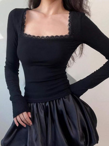 Istyle Can Casual Solid Women Black Top
