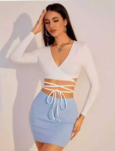 GOULFASHION Formal Self Design Women White Top