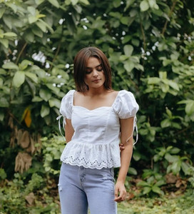 Sahajanand etp Casual Self Design Women White Top