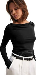 SIGHTBOMB Formal Solid Women Black Top