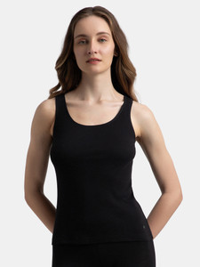 JOCKEY Casual Sleeveless Solid Women Black Top